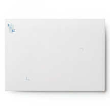 Bloemig blauw en wit elegant klassiek envelop