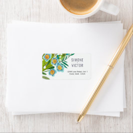 Bloemig blauw & groen Lelietje-van-dalen-bruidstaa Etiket