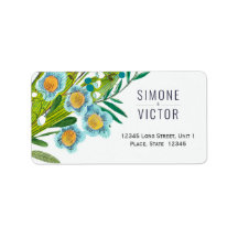 Bloemig blauw & groen Lelietje-van-dalen-bruidstaa