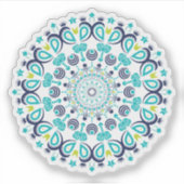 Bloemig Bloem Cute Mandala Sticker (Voorkant)