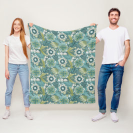 Bloemig Boho Botanisch Patroon Fleece Deken