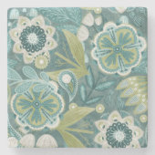 Bloemig Boho Botanisch Patroon Stenen Onderzetter (Voorkant)