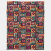 Bloemig Boho haakwerk Fleece Deken (Voorkant)