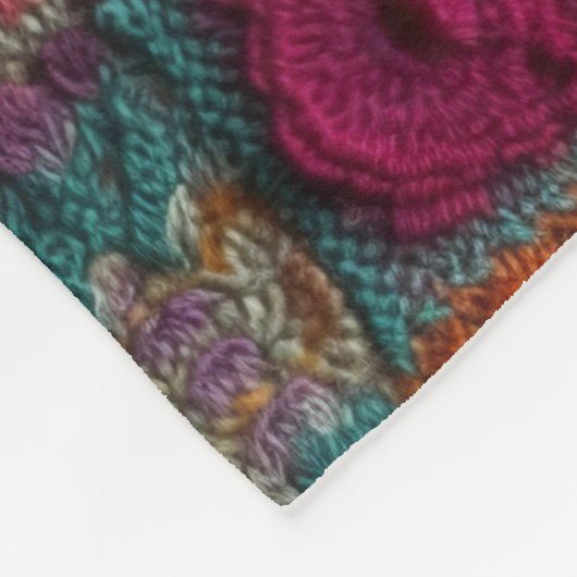 Bloemig Boho haakwerk Fleece Deken (Hoek)