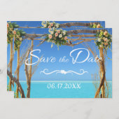 Bloemig Boho Zomer Strand Bruiloft Bewaar de Datum Save The Date (Voorkant / Achterkant)