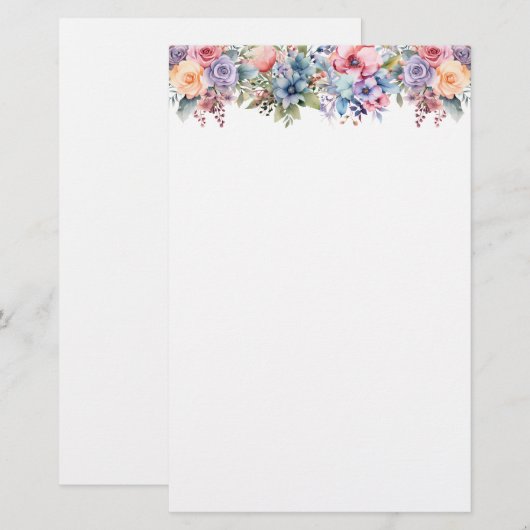 Bloemig briefpapier (Voorkant / Achterkant)