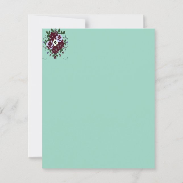 Bloemig Briefpapier – Boeket Viooltjes (Achterkant)