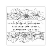 bloemig bruiloft retour adres elegant  zelfinktende stempel (Design)