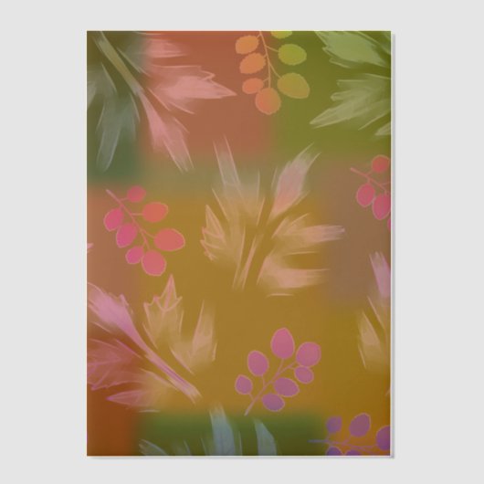 Bloemig Bruin Vellum Uitnodigingen (Voorkant)