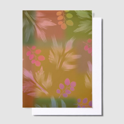 Bloemig Bruin Vellum Uitnodigingen (Offset)