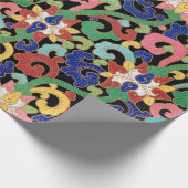 Bloemig Chinees patroon Inpakpapier (Hoek)