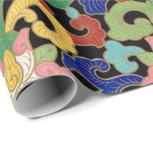 Bloemig Chinees patroon Inpakpapier (Rol Hoek)