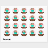 Bloemig Cupcake - Aangepaste Sticker (Vel)