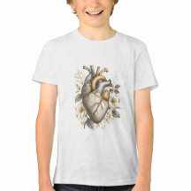 bloemig cute anatomisch hart goud en grijs