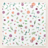 Bloemig – Cute verjaardagscadeau voor mama of haar Glazen Onderzetter (Voorkant)