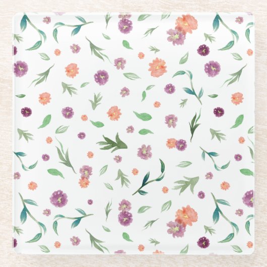 Bloemig – Cute verjaardagscadeau voor mama of haar Glazen Onderzetter (Voorkant)