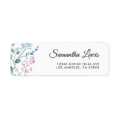 Bloemig Eenvoudig Elegant Script Retouradreslabel Etiket (Voorkant)