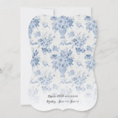  bloemig elegant blauw n wit Vrijgezellenfeest Kaart (Achterkant)