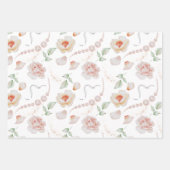 Bloemig elegant patroon mooie bloemen bladeren vog inpakpapier vel (Voorkant 3)