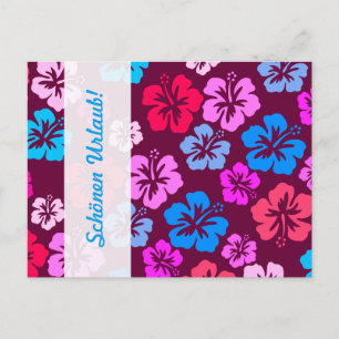 Bloemig en roze briefkaart