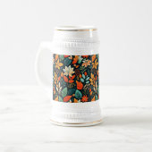 Bloemig Exotisch Bloemenpatroon Bierpul (Voorkant links)