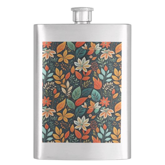 Bloemig Exotisch Bloemenpatroon Flacon (Voorkant)
