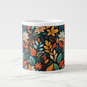 Bloemig Exotisch Bloemenpatroon Grote Koffiekop
