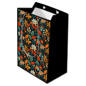Bloemig Exotisch Bloemenpatroon Medium Cadeauzakje (Achterkant Gekanteld)