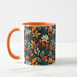 Bloemig Exotisch Bloemenpatroon Mok