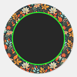 Bloemig Exotisch Bloemenpatroon Ronde Sticker