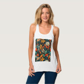 Bloemig Exotisch Bloemenpatroon Tanktop (Volledige Voorkant)