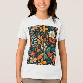 Bloemig Exotisch Bloemenpatroon Tri-Blend Shirt
