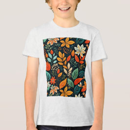 Bloemig Exotisch Bloemenpatroon Tri-Blend Shirt