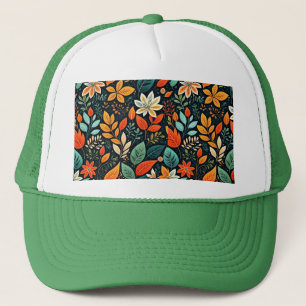 Bloemig Exotisch Bloemenpatroon Trucker Pet