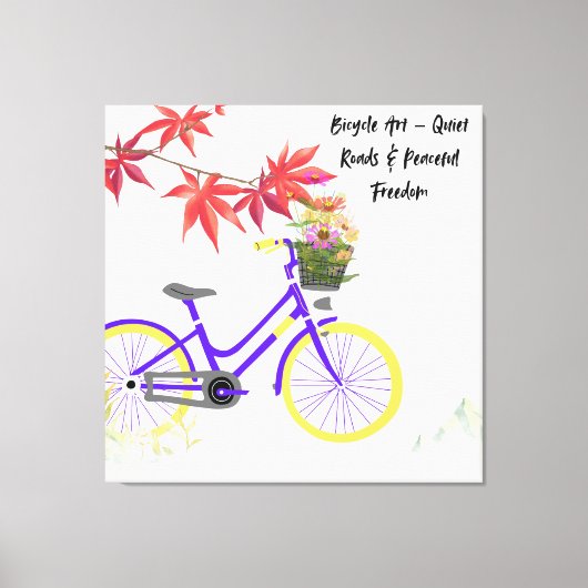 Bloemig Fiets Motivatie Design Canvas Afdruk (Voorkant)