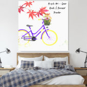 Bloemig Fiets Motivatie Design Canvas Afdruk (Insitu (Slaapkamer))