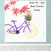 Bloemig Fiets Motivatie Design Canvas Afdruk (Insitu (Houten vloer))
