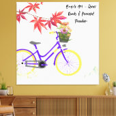Bloemig Fiets Motivatie Design Canvas Afdruk (Insitu (Woonkamer))