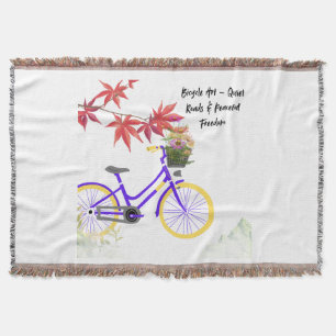 Bloemig Fiets Motivatie Design Deken