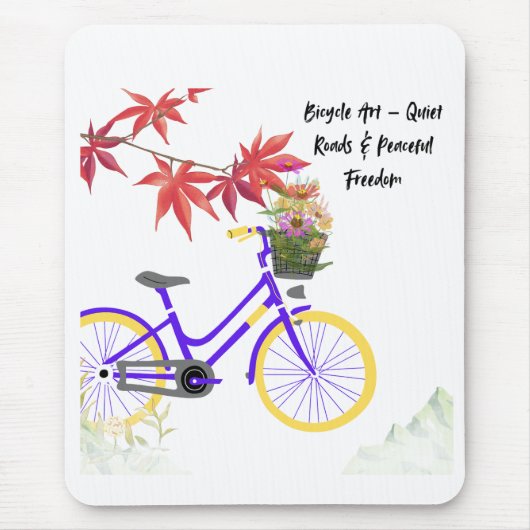 Bloemig Fiets Motivatie Design Muismat (Voorkant)