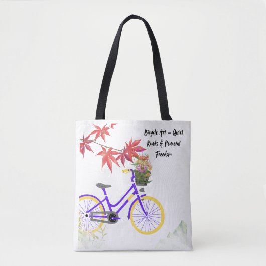 Bloemig Fiets Motivatie Design Tote Bag (Voorkant)