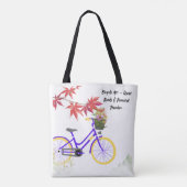 Bloemig Fiets Motivatie Design Tote Bag (Achterkant)