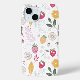 “Bloemig Fruitpatroon iPhone / iPad Hoesje” 15 Case