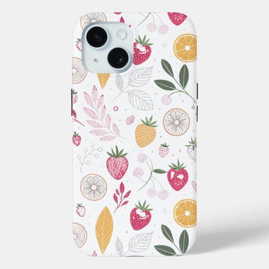 “Bloemig Fruitpatroon iPhone / iPad Hoesje” Case-Mate iPhone Case (Achterkant)