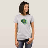 Bloemig gegolfde randontwerp t-shirt (Voorkant volledig)