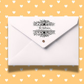 Bloemig Gespleten Monogram, Bloem Thema Rubberstempel