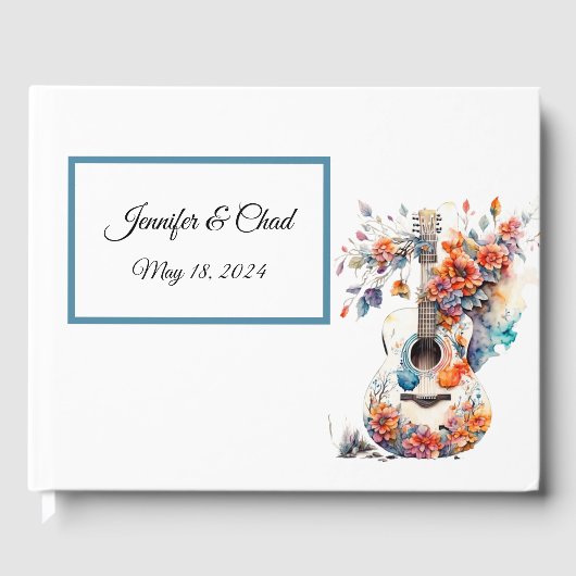 Bloemig Gitaar Gastenboek (Voorkant)