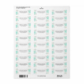 Bloemig goud mint blad retouradreslabel etiket (Full Sheet)