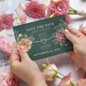 Bloemig Goud Smaragdgroene Bruiloft Save The Date