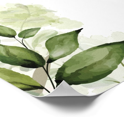 Bloemig Groen Verlovingsfeest Welkomstbord Poster (Hoek)